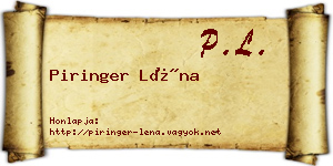 Piringer Léna névjegykártya